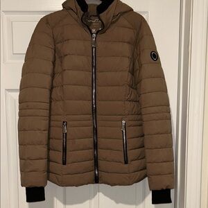 Womens Nautica Brown Lightweight Puffer Jacket